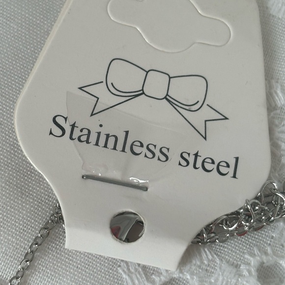 Stainless Steel Silver Heart Necklace - Picture 4 of 5